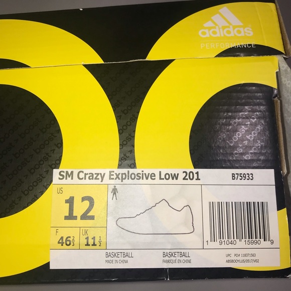 Adidas Maroon Crazy Explosive Low Size 12 NIB - Picture 6 of 6